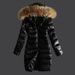 Women's Clothing Large size raccoon fur collar hood raccoon fur long cotton jacket Warm and thick cotton clothes _ipsvogv.com