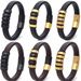 hot selling men's braided leather bracelet personality versatile leather bracelet alloy magnet buckle bracelet jewelry_ipsvogv.com