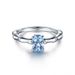 New Couple Bamboo Knot Sea Blue Zircon Women's Simple Platinum Diamond Ring Jewelry Fashion Handmade_ipsvogv.com
