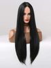 hot selling Black Long Straight Synthetic for Women Middle Part Hairline Natural Looking Wear Full Wig 26 Inches Daily Party_ipsvogv.com