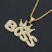 Cool hip-hop full diamond crown letter necklace trendy personality exaggerated long accessory pendant_ipsvogv.com