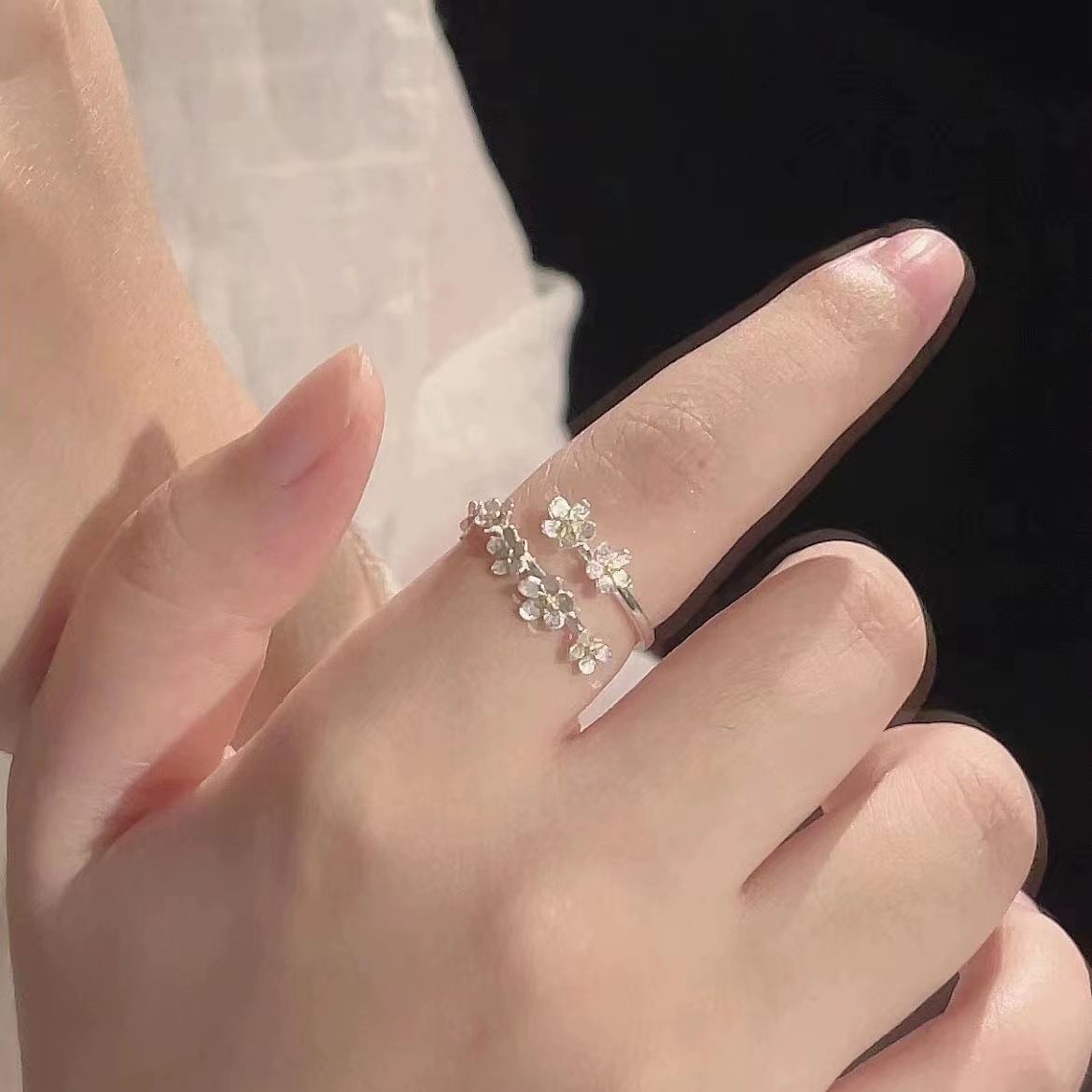 Pearl Flower Opening Niche Design, New Chinese Style Floral Ring With Versatile And High-end Temperament_ipsvogv.com