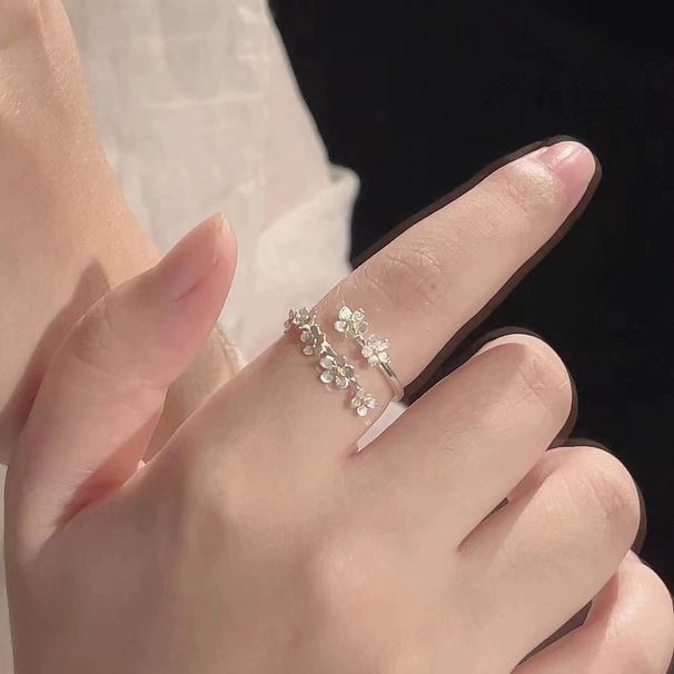 Pearl Flower Opening Niche Design, New Chinese Style Floral Ring With Versatile And High-end Temperament_ipsvogv.com