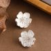 Fashionable Matte Gold And Silver Three-dimensional For Women, Exaggerated, Light Luxury, High-end Floral Earrings_ipsvogv.com