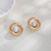 Fashion Jewelry Luxury Pearl Threaded Hollow Tube Versatile High-end Earrings Studs_ipsvogv.com