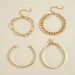 top-level Charm Bracelets 4 Pcs Bangle Set For Women Trendy Dainty Paperclip/Cuban/Figaro/Open Chain Link Stack Bracelet_ipsvogv.com