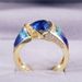 handsome Powerful And Men's Blue Natural Ring Block New Creative Silver Hainan Women's Diamond_ipsvogv.com