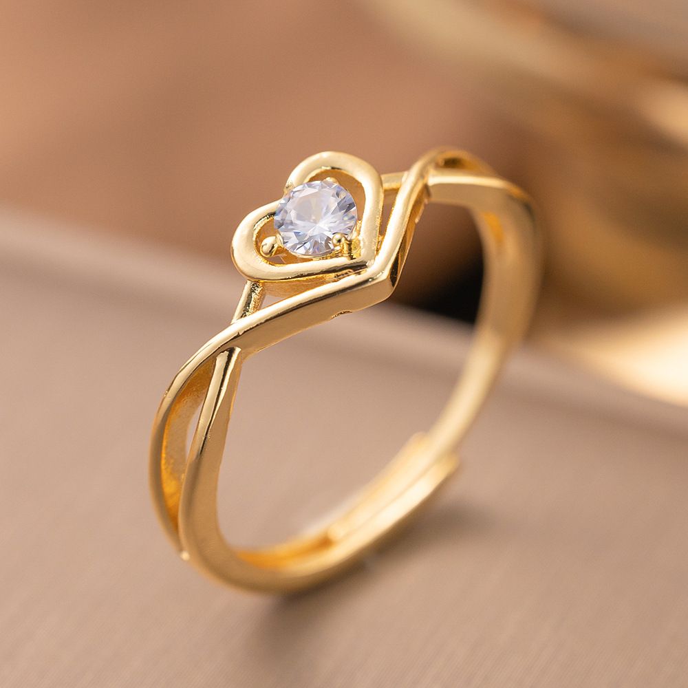 【 New Product 】 Copper Gold Plated Fashion Light Luxury Versatile Design Ring Female Opening_ipsvogv.com