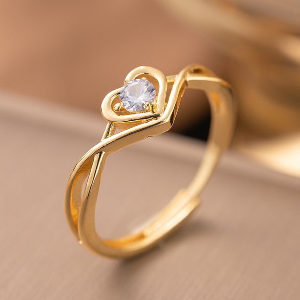 【 New Product 】 Copper Gold Plated Fashion Light Luxury Versatile Design Ring Female Opening_ipsvogv.com