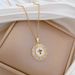 Round 【 】 Cross Light Luxury Charm Gorgeous Full Diamond Necklace Women's Versatile Clavicle Titanium Steel Chain 【 】_ipsvogv.com