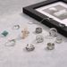 Professional Style Turquoise Ring, Crystal Hexagonal Pillar, Flower Chain, 12 Piece Set Ring_ipsvogv.com