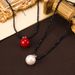 Light luxury style, fashionable and simple, Xiaomi black pointed crystal bead necklace, pearl jewelry, women's high-end_ipsvogv.com