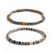 Cylindrical Yellow Tiger Eye Black Chalcedony Natural Stone Beaded Simple Men's Bracelet_ipsvogv.com