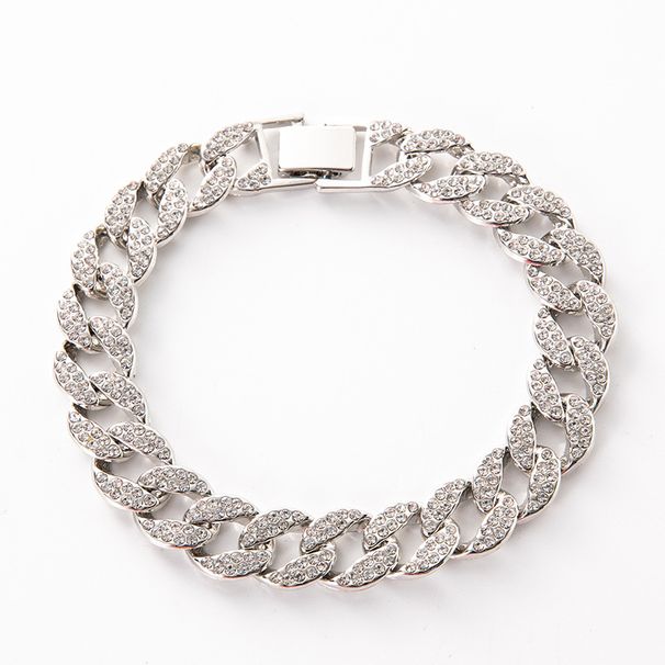Alloy Round Gold Hip Hop Necklace Jewelry Cuban Chain No Fading Diamond Special Men's Necklace_ipsvogv.com