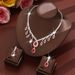 Women’s Jewelry Set Fashion Bridal Suits With Full Diamond Teardrop Shaped Diamond Necklace And Earrings Simple SuitsBridal Dress Accessories_ipsvogv.com