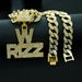 W RIZZ Full Diamond Alloy Pendant Personalized Crown Men's Hip Hop Necklace_ipsvogv.com