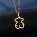 Women's Jewelry Set Fashion Gold Stainless Steel Necklace Set Love Hollow Glossy Pendant Necklace, Earrings, Clavicle Chain Jewelry Small Set_ipsvogv.com