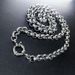 Necklace 316L Stainless Steel Tone 7mm Round Rings Embossing Link Mens Women_ipsvogv.com