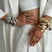 Metallic Style Pleated Hug Open Bracelet Exaggerated Geometric Smooth Diamond Inlaid Bracelet For Women_ipsvogv.com