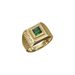 Sanjie 2024 New Gold-plated Simple And Fashionable Square Diamond Green Zircon Men's Striped Ring_ipsvogv.com