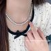 S Pure Silver Light Luxury Niche Ribbon Bowknot Shi Family Pearl Necklace For Women High-end Clavicle Chain Versatile_ipsvogv.com