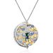 Italian Craft Abstract Pattern Vintage Jewelry Designer Necklace S925 Silver Inlaid Colored Gemstone Necklace Pendant_ipsvogv.com