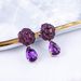 Silver Rose Flower Earrings Temperament Light Luxury Vibrato Earrings Natural Amethyst Rose Tears Earrings New_ipsvogv.com