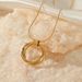 Titanium Steel Hollow Circle Necklace - Round Clavicle Chain For Women, Versatile & Lightweight_ipsvogv.com