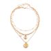 Jewelry Simple Geometric Pearl Fine Chain Queen Portrait Pendant Necklace For Women_ipsvogv.com