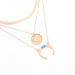 Jewelry New Fashion Trend Crescent Pendant Creative Round Brand Titanium Steel Multi Layered Necklace_ipsvogv.com