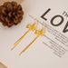 Fashionable Vietnamese Gold For Women With Brass Plated Commuting Bow Tassel Earrings Accessories_ipsvogv.com
