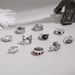 New Combination Playing Card Pattern Butterfly Number 8 Fish Snake 10 Piece Set Ring_ipsvogv.com