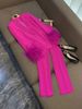 Women's clothing feather casual long-sleeved lapel suit jacket + casual slim-fit long trousers 2-piece set_ipsvogv.com