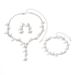 Women’s Jewelry Set Fashion Hot Selling Claw Chain Necklace Earrings Bracelet Set Three Piece Pearl Clavicle Chain Evening Dress Accessories_ipsvogv.com