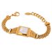 Trendy Men's Watch Design Bracelet With White Shell, Zircon Woven Titanium Steel Gold-plated Chain, Niche Accessory_ipsvogv.com
