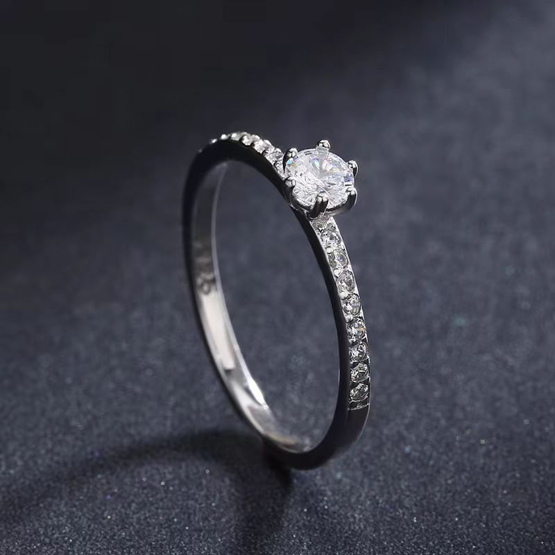 Light Luxury Small Cute Full Diamond Ring Female Fashion OL Commuting Super Flash High End Thin Ring Cold Style Ring_ipsvogv.com