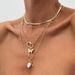 Ins Style Metal Sequin Butterfly Fashionable Pearl Snake Bone Chain Layered Collarbone Necklace_ipsvogv.com