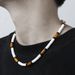 Fashion Surfer Coconut Shell Crushed Shell Wooden Beads Necklace Men Hip Hop Niche All Match Stainless Steel Clavicle Chain Men_ipsvogv.com