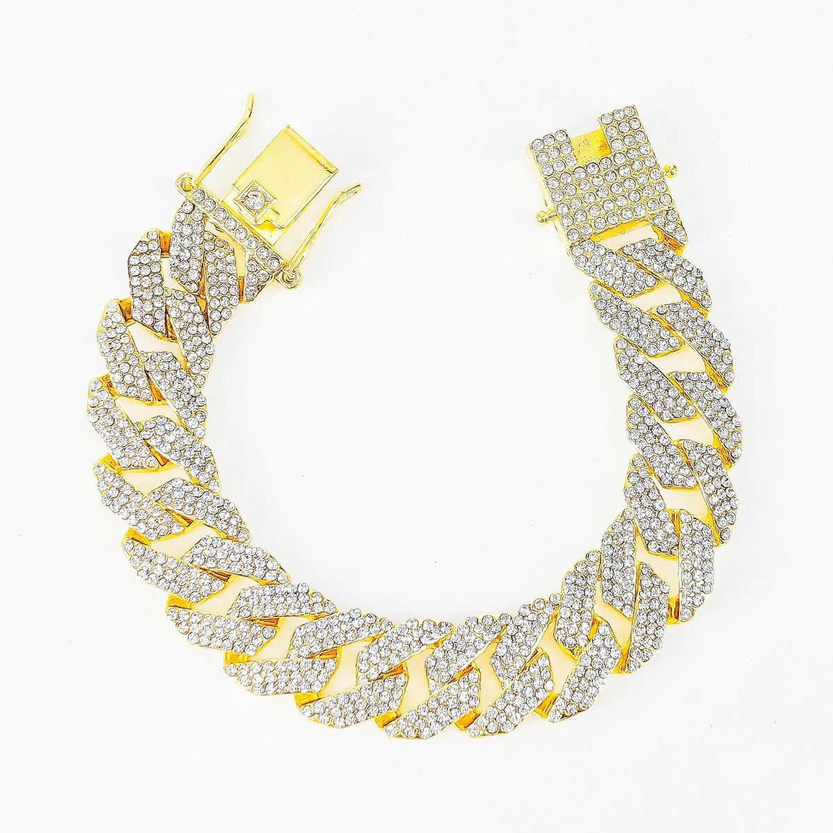 Men’s Jewelry Set Fashion Popular 15mm Diamond Three Row Diamond Full Drill Alloy Men's Necklace Men's Hip Hop Cuban Chain_ipsvogv.com