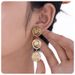 stainless steel personality round thread line winding earrings female hot selling titanium steel earrings_ipsvogv.com
