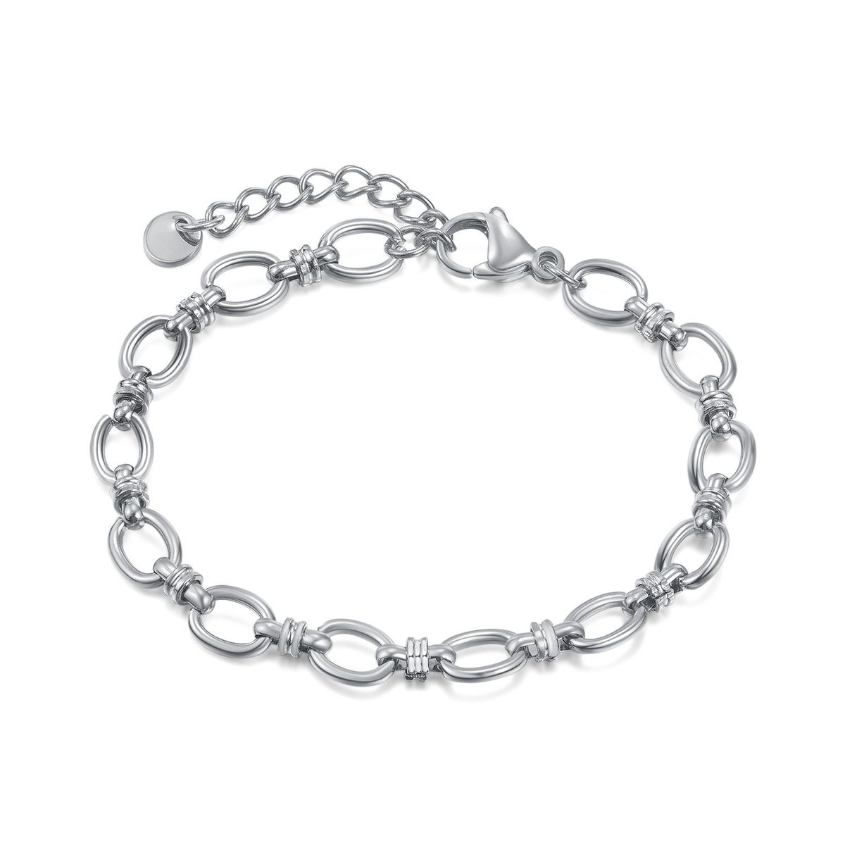 Women's Jewelry Fashion Bracelet Female Stainless Steel Simple Versatile Plain Chain Splicing Commuter Style Titanium Steel Hand Jewelry_ipsvogv.com