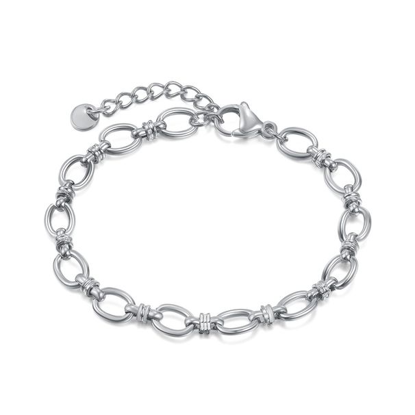 Women's Jewelry Fashion Bracelet Female Stainless Steel Simple Versatile Plain Chain Splicing Commuter Style Titanium Steel Hand Jewelry_ipsvogv.com