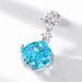Shallow sea blue ice flower cut high carbon diamond earrings S925 silver claw inlaid colored gemstone earrings simple light luxury_ipsvogv.com