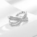 High End Full Diamond Zircon Cross Opening Luxurious Fashionable Index Finger Ring, Personalized And Elegant Bracelet_ipsvogv.com