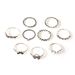 New Bohemian Style Antique Silver Wing Opening Pentagram Heart-shaped Cupid AMOR Set Ring_ipsvogv.com