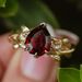 New Women's Gold Plated Inlaid Irregular Red Zircon Ring Flower Jewelry_ipsvogv.com