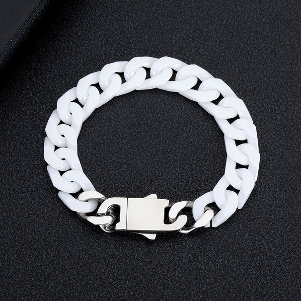 Men's Jewelry Ceramic Cuban Bracelet Design Niche Hip Hop Jewelry Men's Titanium Steel Jewelry_ipsvogv.com