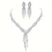 4 Pieces/Set Light Luxury Evening Clutch Bag With Bride Rhinestone Tassel Necklace Earrings Bracelet Jewelry Set_ipsvogv.com