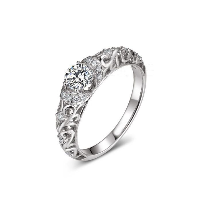 Classical Carved Gold Plated Bible Elegant Wedding For Men And Women Baroque Pattern Ball Beautiful Hollow Diamond Ring_ipsvogv.com
