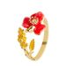 French Elegant Oil Drop Flower Zircon Open Ring Female Light Luxury Fashion High End Fat Hand Adjustable Index Finger Ring_ipsvogv.com